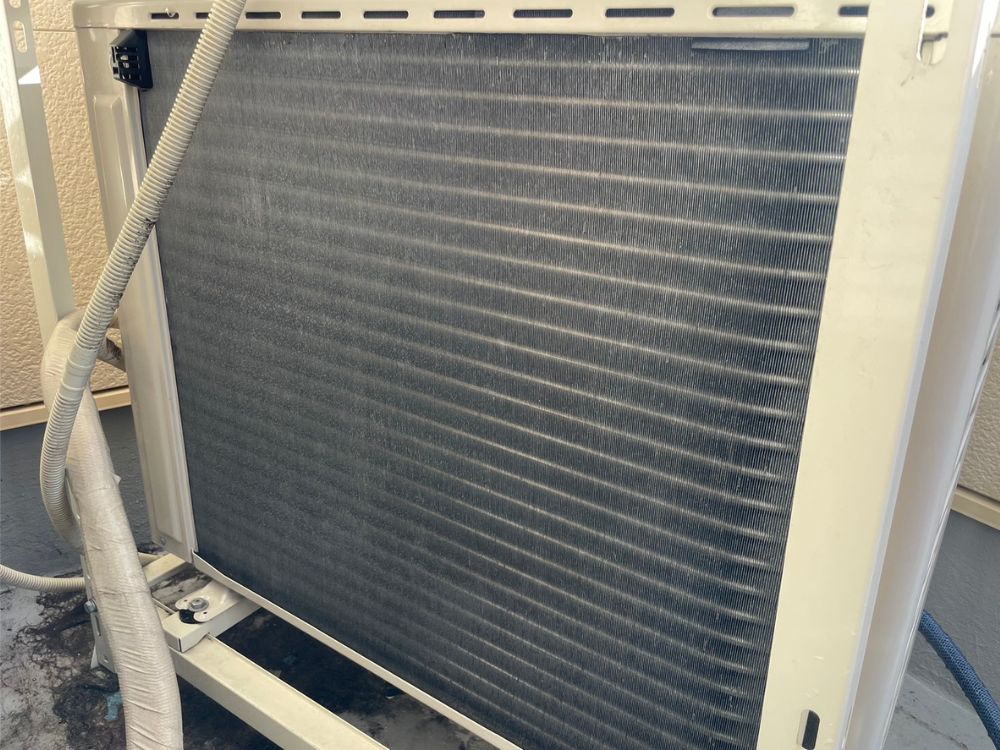 神戸市西区枝吉　エアコン室外機のクリーニング　アフター