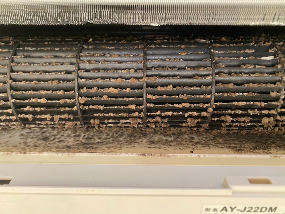 加古川市加古川町　通常タイプのエアコンクリーニング　ビフォー