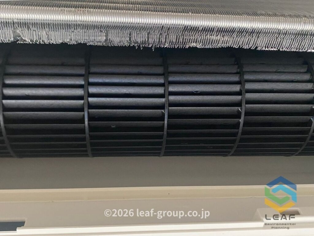 エアコンクリーニング後の送風ファン（神戸市中央区）