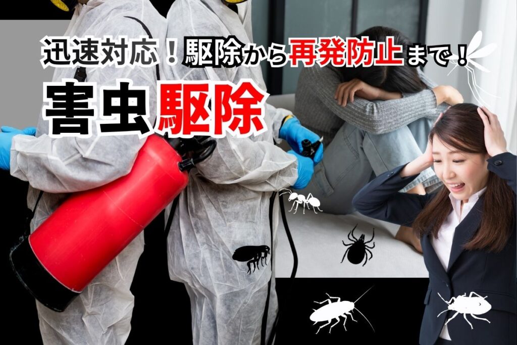 害虫駆除サービスの詳細はこちら ゴキブリ・コバエ・ダニなど幅広く対応