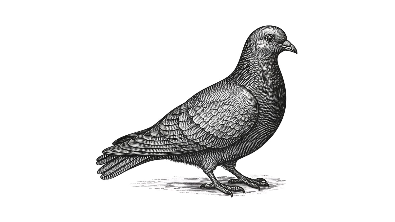 ハトのイラスト 害鳥図鑑