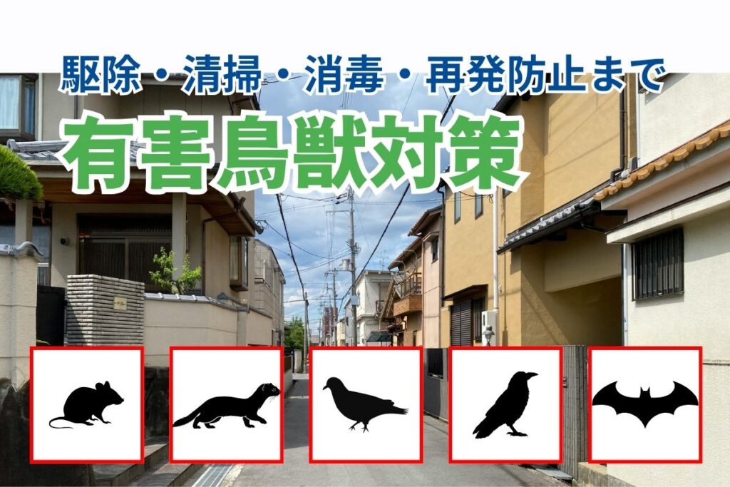 有害鳥獣対策サービスの詳細はこちら 侵入防止と捕獲で被害を解決