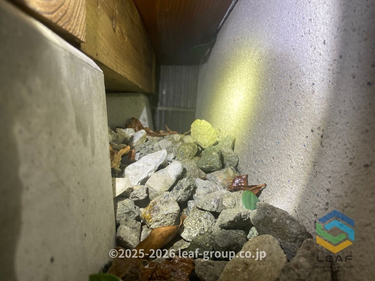 神戸市垂水区塩屋町｜アシナガバチの巣が取り除かれたウッドデッキの下　アフター