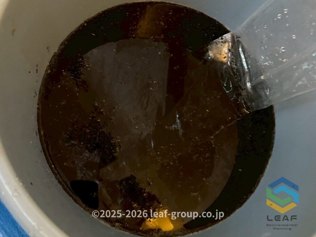 神戸市西区 エアコンクリーニング洗浄後の汚水