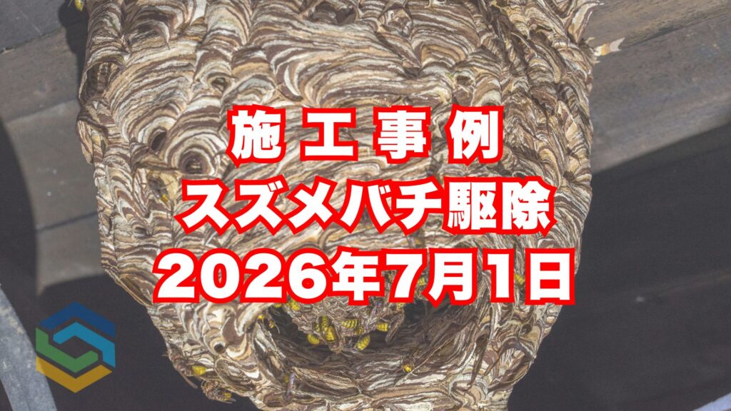 宝塚市のマンションで行ったスズメバチ駆除施工事例|2026年7月1日