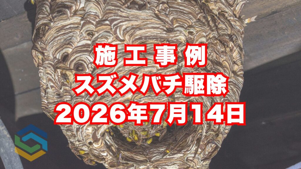 神戸市垂水区の戸建てで行ったスズメバチ駆除施工事例|2026年7月14日